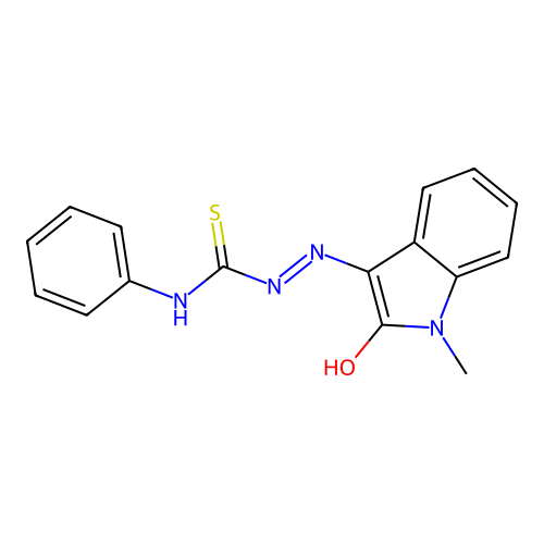 1-Methylisatin, 3-(4-phenylthiosemicarbazide) structure