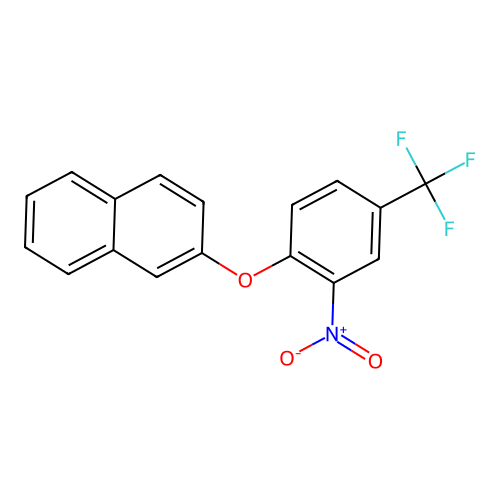 2-[2-Nitro-4-(trifluoromethyl)phenoxy]naphthalene structure
