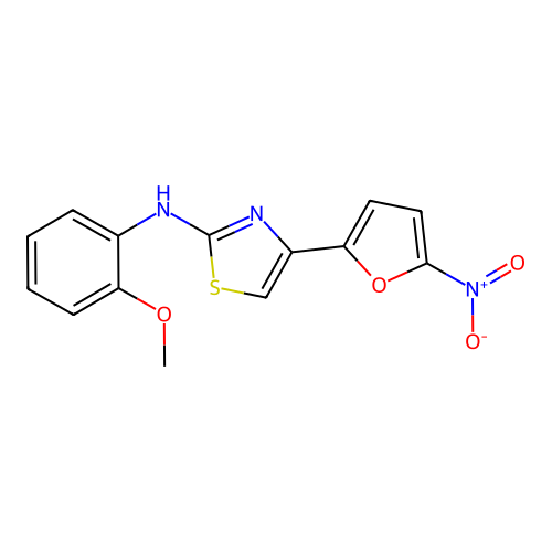 N-(2-methoxyphenyl)-4-(5-nitrofuran-2-yl)-1,3-thiazol-2-amine structure