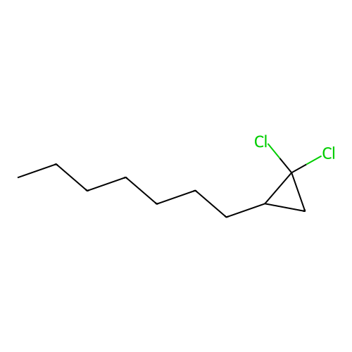 Cyclopropane, 1,1-dichloro-2-heptyl structure
