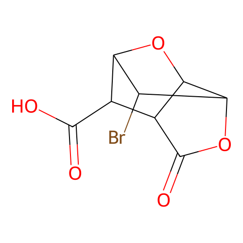 3-Bromo-5-oxohexahydro-2,6-methanofuro[3,2-b]furan-7-carboxylic acid structure