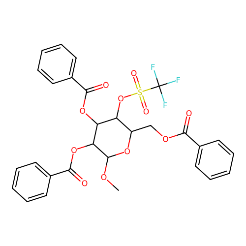 [4,5-dibenzoyloxy-6-methoxy-3-(trifluoromethylsulfonyloxy)oxan-2-yl]methyl benzoate structure