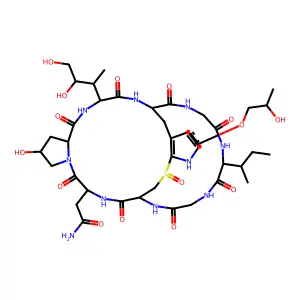 alpha-Amanitin, 4-(6-(2-hydroxypropoxy)-2-mercapto-L-tryptophan)- structure