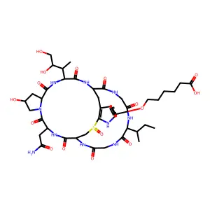 alpha-Amanitin, 4-(6-((5-carboxypentyl)oxy)-2-mercapto-L-tryptophan)- structure
