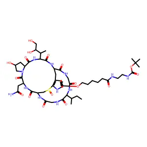 alpha-Amanitin, 4-(6-((6-((2-(((1,1-     dimethylethoxy)carbonyl)amino)ethyl)amino)-6-oxohexyl)oxy)-2-mercapto-L-tryptophan)- structure