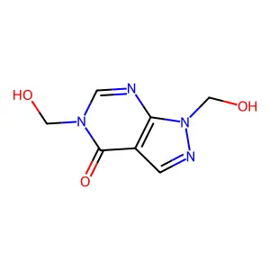 1,5-Dihydro-1,5-bis(hydroxymethyl)-4H-pyrazolo(3,4-d)pyrimidin-4-one structure