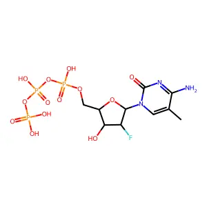 1-(2'-Deoxy-2'-fluoro-beta-arabinofuranosyl)-5-methylcytosine triphosphate structure