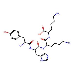 L-Lysine, N2-(N2-(N-L-tyrosyl-L-histidyl)-L-lysyl)-4 structure