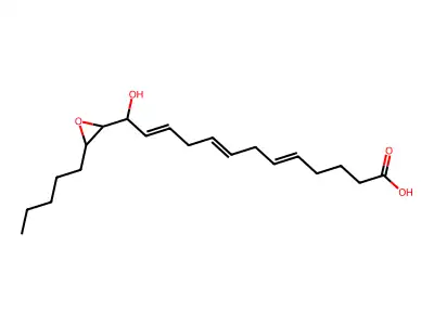 13-Hydroxy-14,15-epoxy-5,8,11-eicosatrienoic acid structure