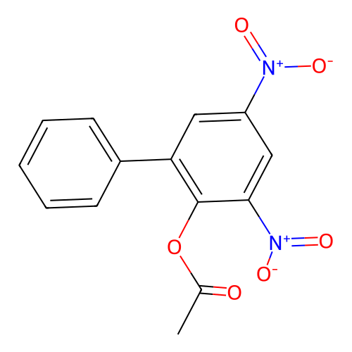 (2,4-Dinitro-6-phenylphenyl) acetate structure