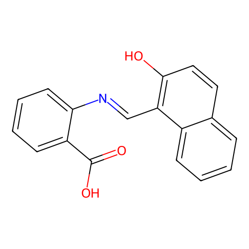 2-(2-Hydroxy-1-naphthylmethyleneamino)benzoic acid structure