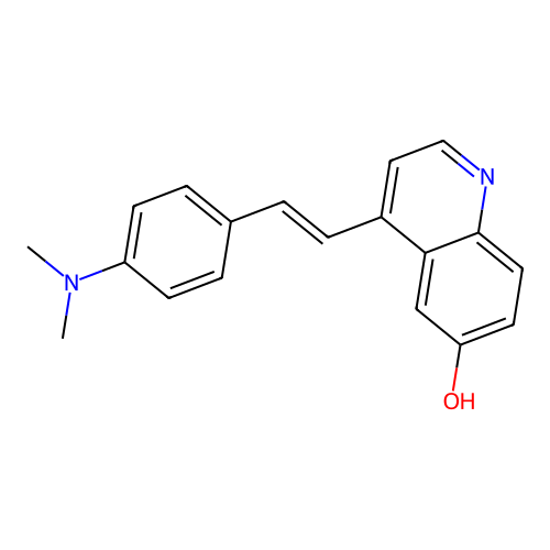 4-[2-[4-(Dimethylamino)phenyl]ethenyl]quinolin-6-ol structure