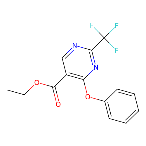 Ethyl 4-phenoxy-2-(trifluoromethyl)-5-pyrimidinecarboxylate structure