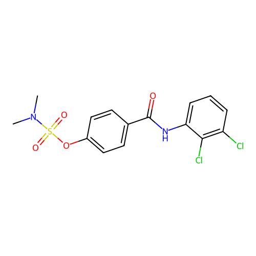 4-[(2,3-dichloroanilino)carbonyl]phenyl-N,N-dimethylsulfamate structure