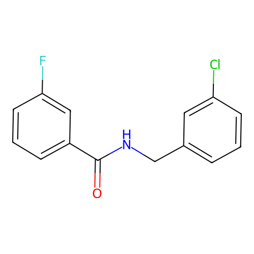 N-[(3-chlorophenyl)methyl]-3-fluorobenzamide structure