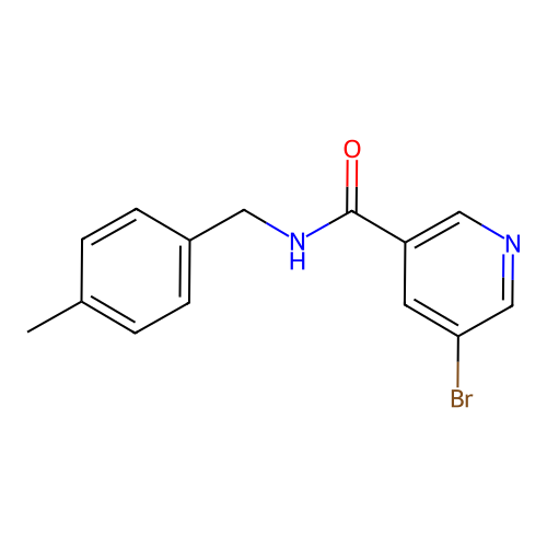 5-bromo-N-[(4-methylphenyl)methyl]pyridine-3-carboxamide structure