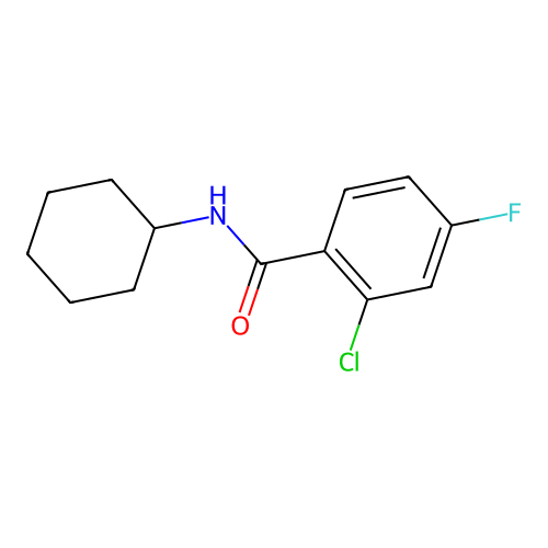 2-chloro-N-cyclohexyl-4-fluorobenzamide structure