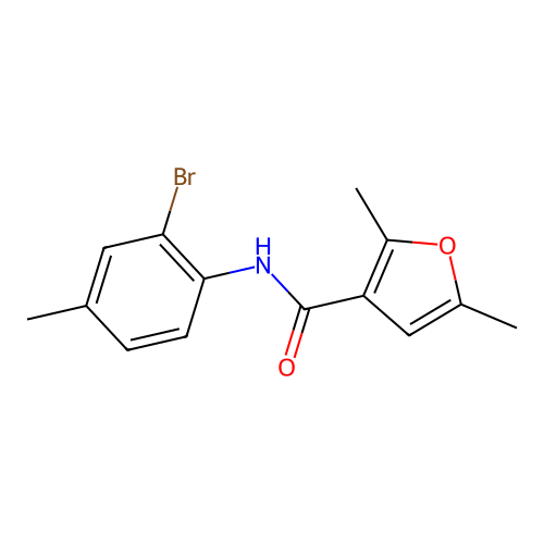 N-(2-bromo-4-methylphenyl)-2,5-dimethylfuran-3-carboxamide structure