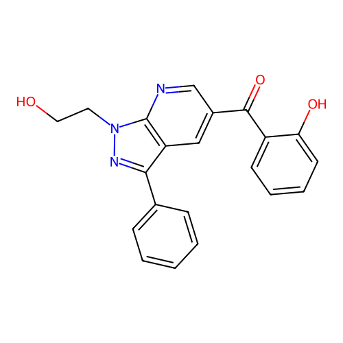 (1-(2-Hydroxyethyl)-3-phenyl-1H-pyrazolo[3,4-b]pyridin-5-yl)(2-hydroxyphenyl)methanone structure
