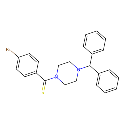 (4-Benzhydrylpiperazin-1-yl)(4-bromophenyl)methanethione structure