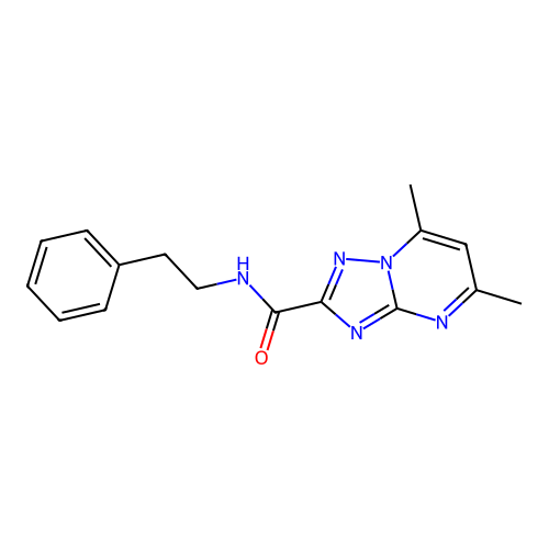 5,7-dimethyl-N-phenethyl-[1,2,4]triazolo[1,5-a]pyrimidine-2-carboxamide structure