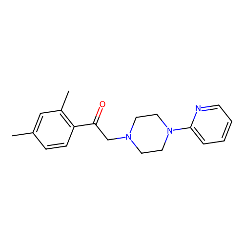 1-(2,4-Dimethylphenyl)-2-(4-pyridin-2-ylpiperazin-1-yl)ethanone structure