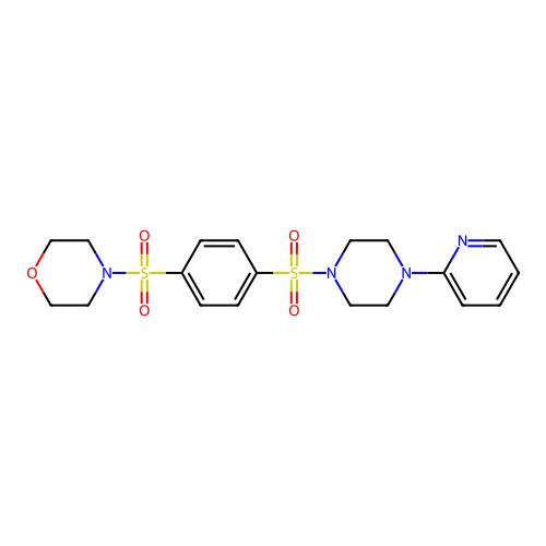 4-((4-((4-(Pyridin-2-yl)piperazin-1-yl)sulfonyl)phenyl)sulfonyl)morpholine structure