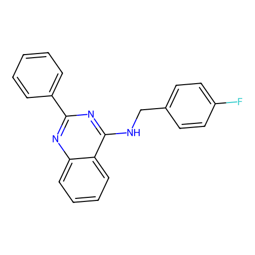 N-[(4-fluorophenyl)methyl]-2-phenylquinazolin-4-amine structure
