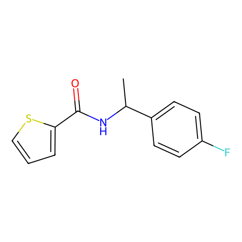 N-[1-(4-fluorophenyl)ethyl]thiophene-2-carboxamide structure