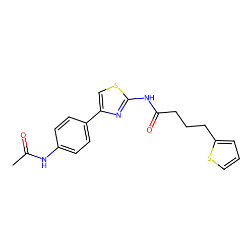 N-(4-(4-Acetamidophenyl)thiazol-2-yl)-4-(thiophen-2-yl)butanamide structure