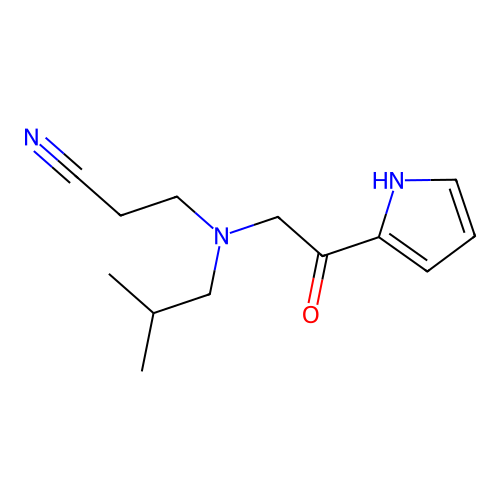 3-(Isobutyl(2-oxo-2-(1h-pyrrol-2-yl)ethyl)amino)propanenitrile structure