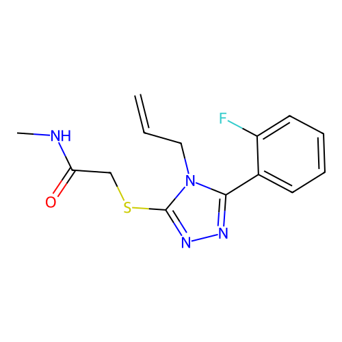 2-[[5-(2-Fluorophenyl)-4-(2-propen-1-yl)-4H-1,2,4-triazol-3-yl]thio]-N-methylacetamide structure
