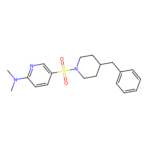 5-(4-benzylpiperidin-1-yl)sulfonyl-N,N-dimethylpyridin-2-amine structure