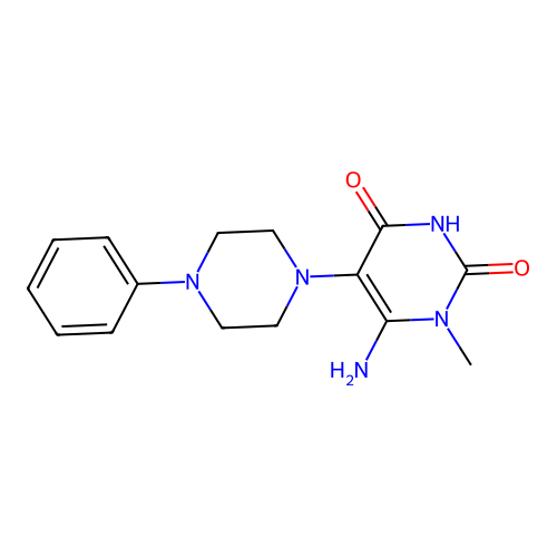 6-amino-1-methyl-5-(4-phenylpiperazin-1-yl)pyrimidine-2,4(1H,3H)-dione structure