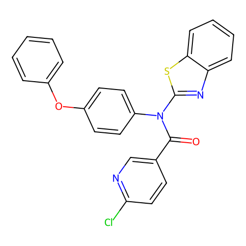 N-(1,3-benzothiazol-2-yl)-6-chloro-N-(4-phenoxyphenyl)pyridine-3-carboxamide structure