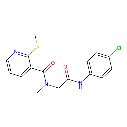 N-(2-((4-Chlorophenyl)amino)-2-oxoethyl)-N-methyl-2-(methylthio)nicotinamide structure