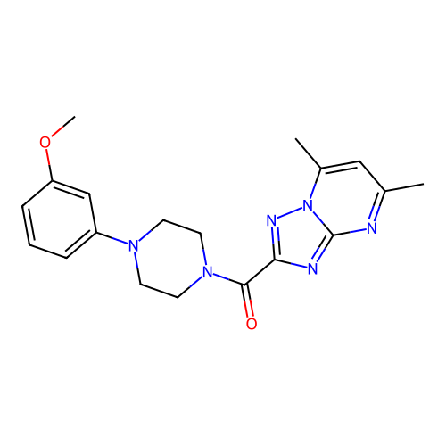 (5,7-dimethyl-[1,2,4]triazolo[1,5-a]pyrimidin-2-yl)(4-(3-methoxyphenyl)piperazin-1-yl)methanone structure