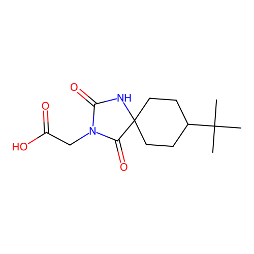 2-{8-Tert-butyl-2,4-dioxo-1,3-diazaspiro[4.5]decan-3-yl}acetic acid structure