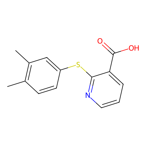 2-((3,4-Dimethylphenyl)sulfanyl)pyridine-3-carboxylic acid structure