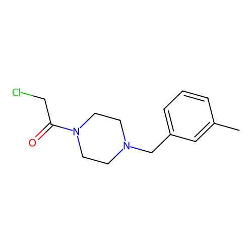 2-Chloro-1-[4-[(3-methylphenyl)methyl]-1-piperazinyl]ethanone structure