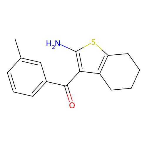 (2-Amino-4,5,6,7-tetrahydro-1-benzothien-3-yl)(3-methylphenyl)methanone structure