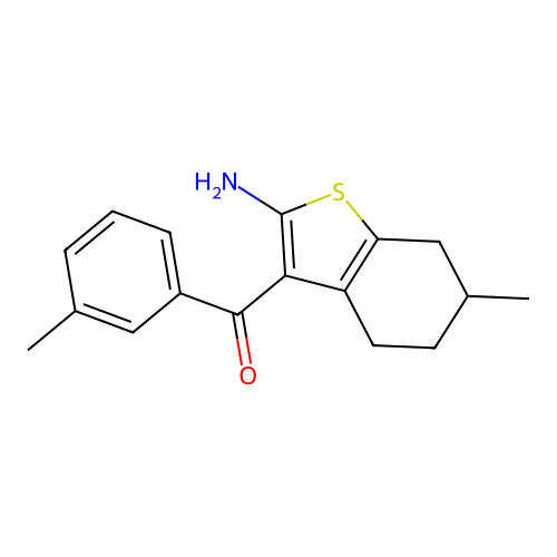 6-Methyl-3-(3-methylbenzoyl)-4,5,6,7-tetrahydro-1-benzothiophen-2-amine structure