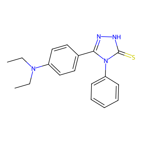3-[4-(diethylamino)phenyl]-4-phenyl-1H-1,2,4-triazole-5-thione structure