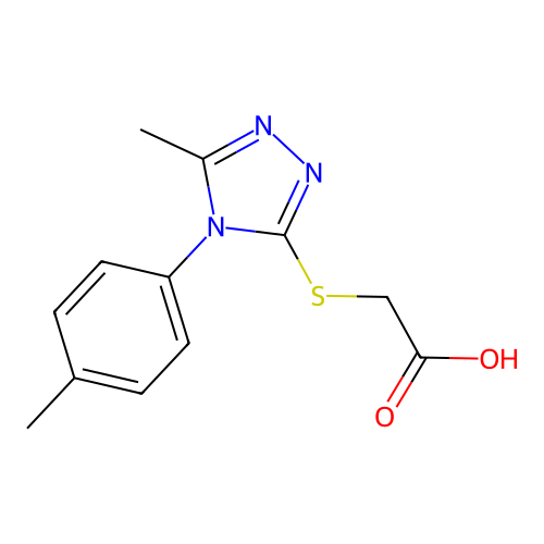 2-((5-methyl-4-(4-methylphenyl)-4H-1,2,4-triazol-3-yl)sulfanyl)acetic acid structure