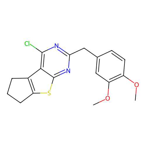 12-chloro-10-[(3,4-dimethoxyphenyl)methyl]-7-thia-9,11-diazatricyclo[6.4.0.0,2,6]dodeca-1(8),2(6),9,11-tetraene structure
