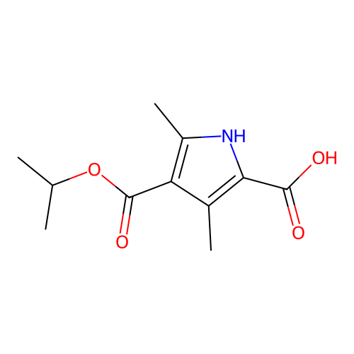 4-(isopropoxycarbonyl)-3,5-dimethyl-1H-pyrrole-2-carboxylic acid structure