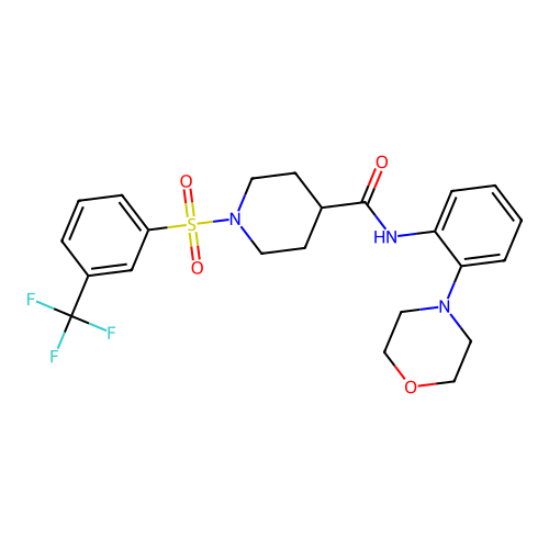 N-(2-Morpholinophenyl)-1-((3-(trifluoromethyl)phenyl)sulfonyl)piperidine-4-carboxamide structure