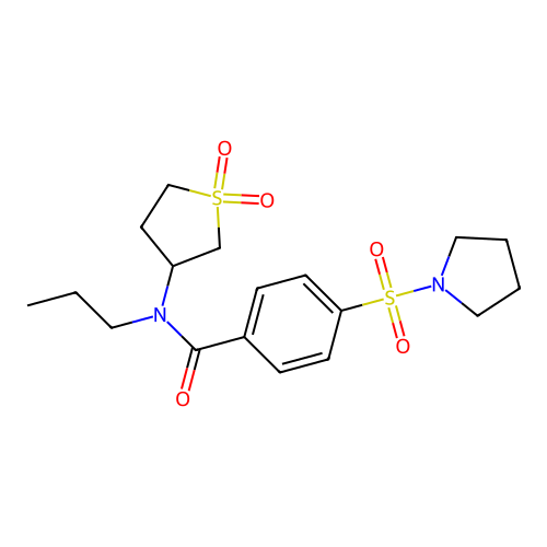 N-(1,1-Dioxidotetrahydrothiophen-3-yl)-N-propyl-4-(pyrrolidin-1-ylsulfonyl)benzamide structure