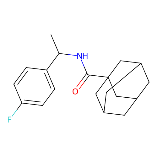 N-[1-(4-fluorophenyl)ethyl]adamantane-1-carboxamide structure