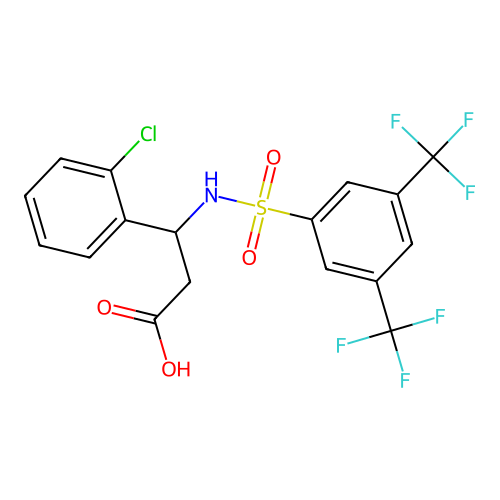 3-[3,5-Bis(trifluoromethyl)benzenesulfonamido]-3-(2-chlorophenyl)propanoic acid structure
